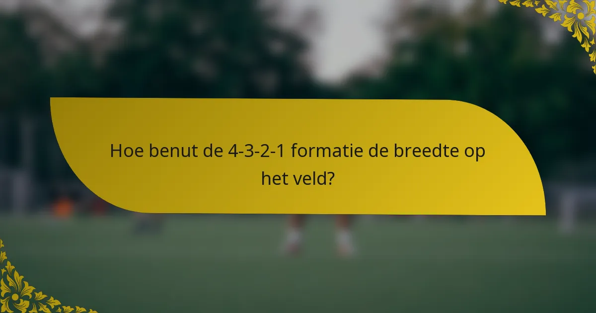 Hoe benut de 4-3-2-1 formatie de breedte op het veld?