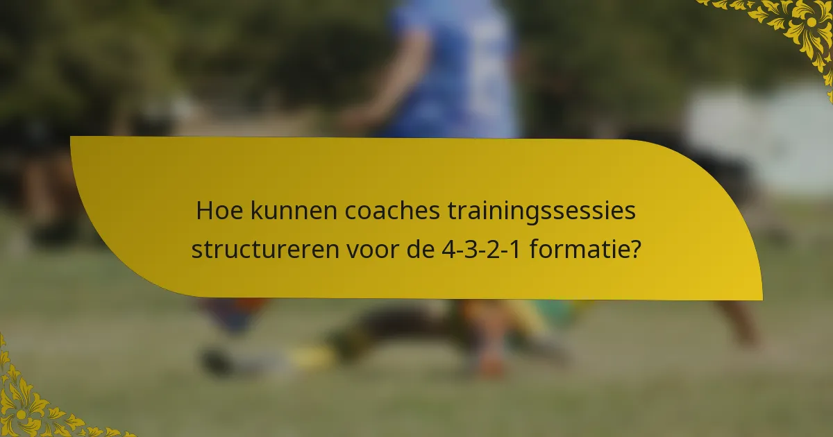 Hoe kunnen coaches trainingssessies structureren voor de 4-3-2-1 formatie?